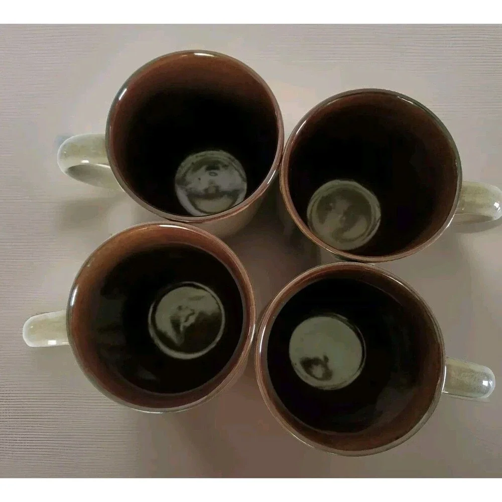 4 Sango Vineyard 4845 Stoneware Pottery Coffee Cup Mugs Berry Vine Earthy Retro